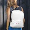 minimalist white backpack with pink aesthetic emojis girlhood by lucys print shop 3 'Girlhood' Backpack