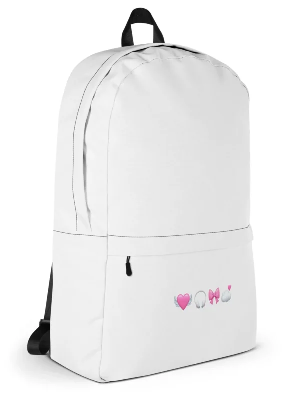 minimalist white backpack with pink aesthetic emojis girlhood by lucys print shop 6 minimalist white backpack with pink aesthetic emojis girlhood by lucys print shop