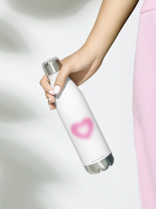 aura heart stainless steel water bottle