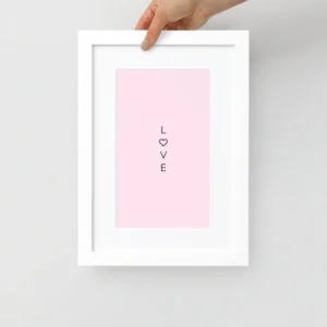 'Love' Matte Paper Framed Poster With Mat