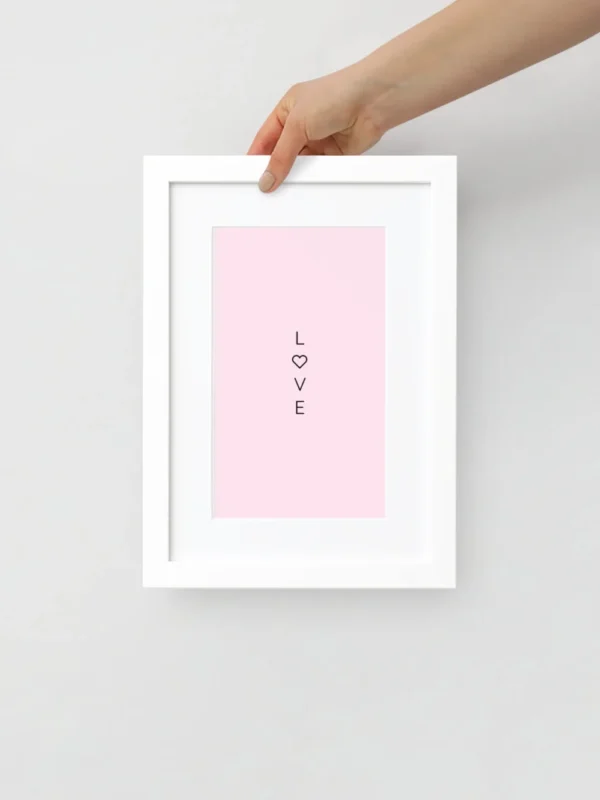 'Love' Matte Paper Framed Poster With Mat