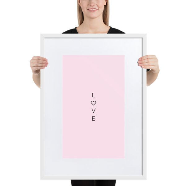 'Love' Matte Paper Framed Poster With Mat
