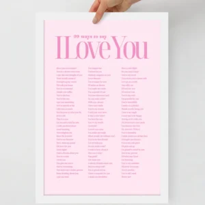 '99 Ways to say I Love You' Framed Poster