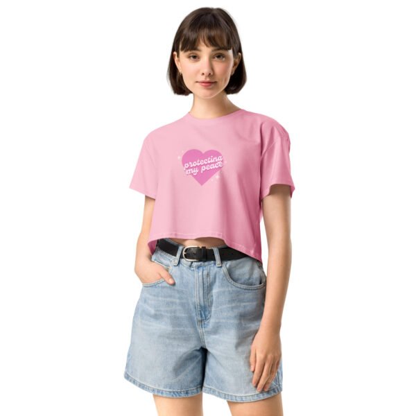 womens-crop-top-bubblegum-front-68f26dcb9c1d9.jpg 'Protecting my Peace' Crop Top