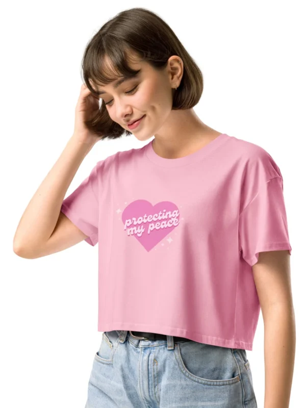 womens-crop-top-bubblegum-left-front-68f26dcb9c672-1536x1536 'Protecting my Peace' Crop Top