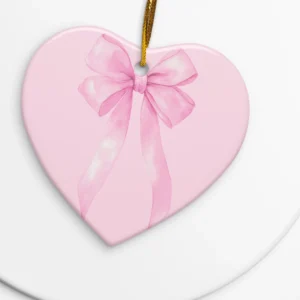 'Pink Bow' Ceramic Ornament Aesthetic by Lucy Love Shop