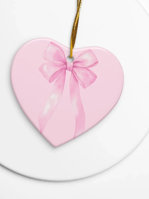 'Pink Bow' Ceramic Ornament Aesthetic by Lucy Love Shop