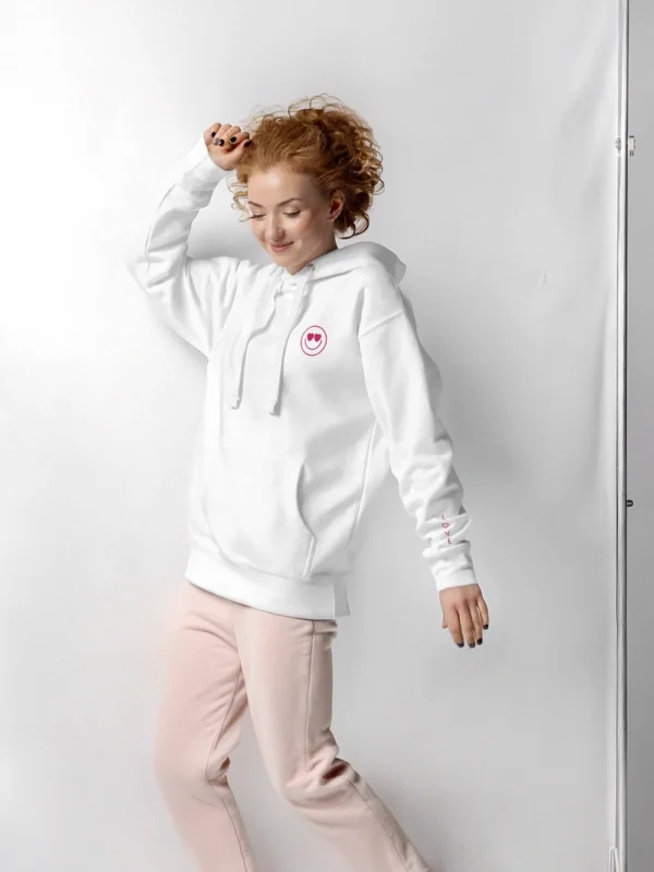 'Heart Eyes' White Hoodie Aesthetic by Lucy Love Shop