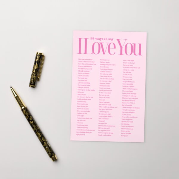 'Ways to say I Love You' Postcard Aesthetic by Lucy Love Shop