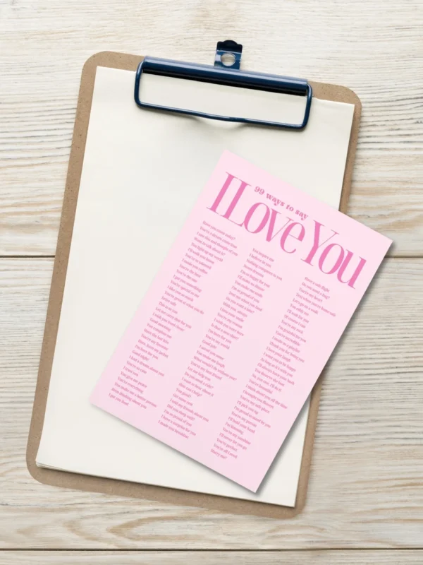 'Ways to say I Love You' Postcard Aesthetic by Lucy Love Shop